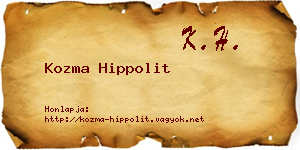 Kozma Hippolit névjegykártya